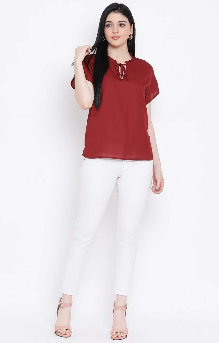 Maroon Daisy Women Top
