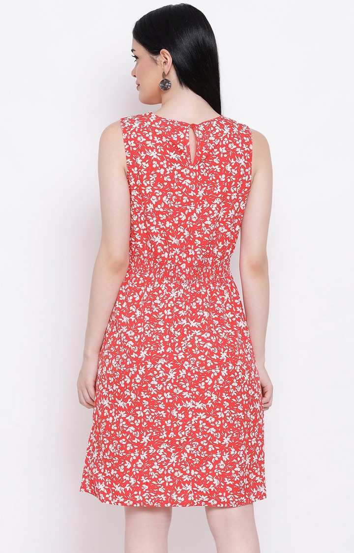 Flowery Memento Shirred Regular Dress