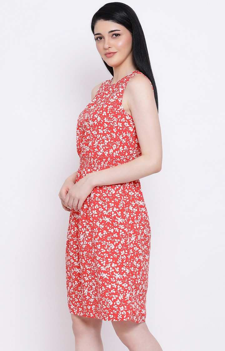 Flowery Memento Shirred Regular Dress