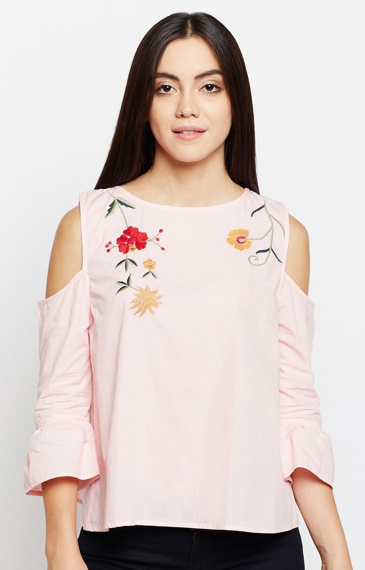 Feminine Pick Embroidered Top