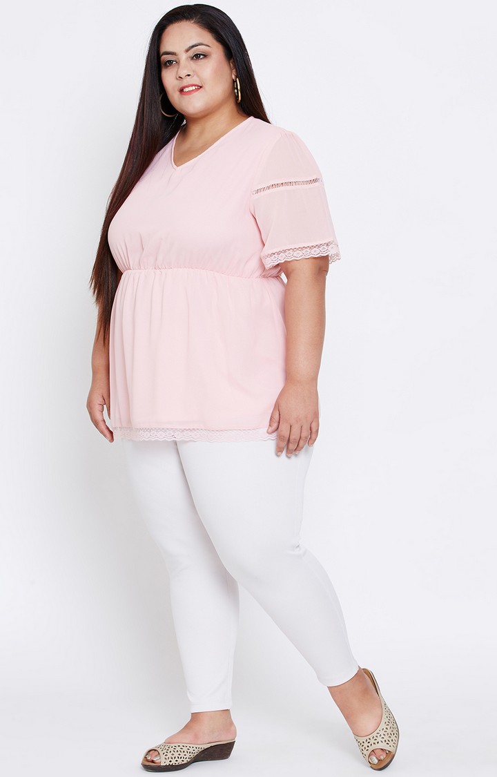 Chantelle Pink Lace Empire Plus Top