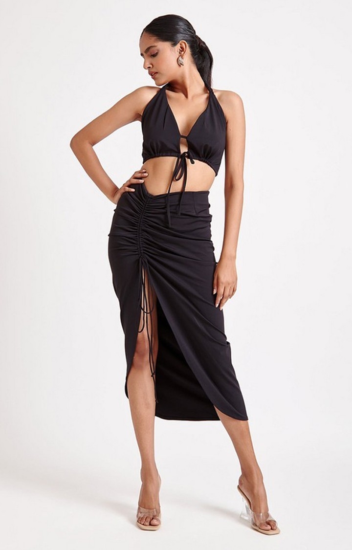 Women's Asymmetrical Drawstring Skirt