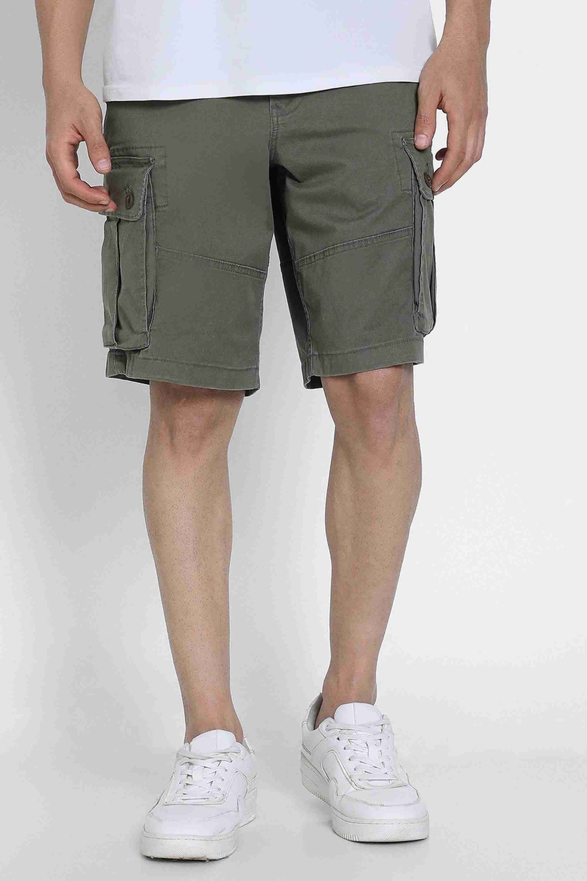 Solid Cotton Regular Fit Men's Shorts