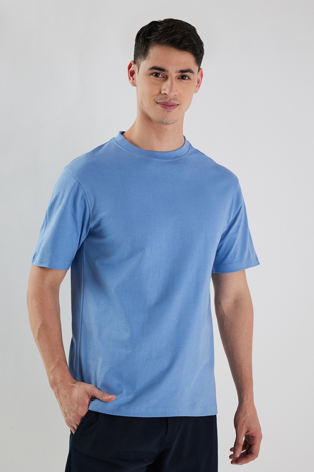 Solid Cotton Round Neck Men's T-Shirt
