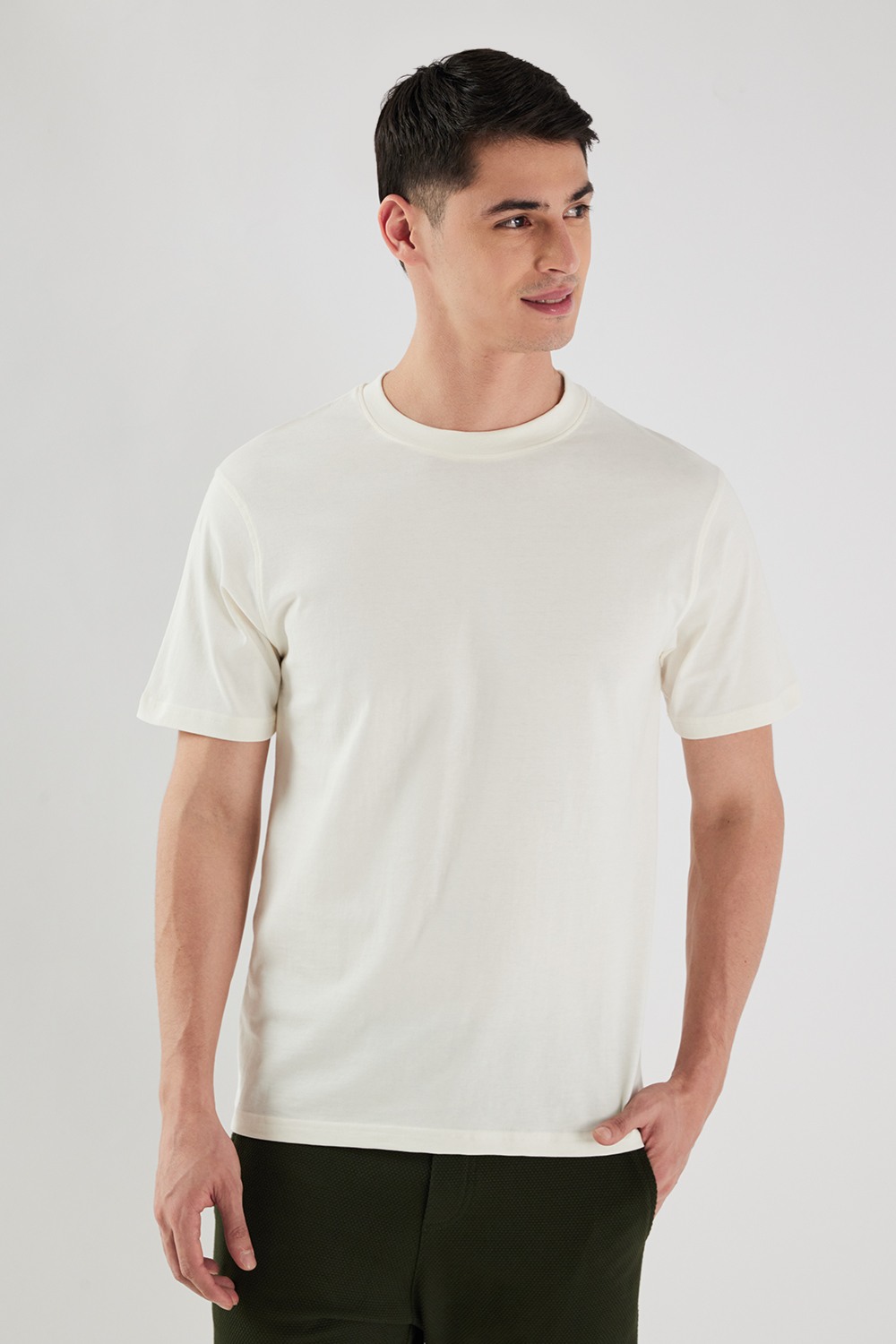 Solid Cotton Round Neck Men's T-Shirt