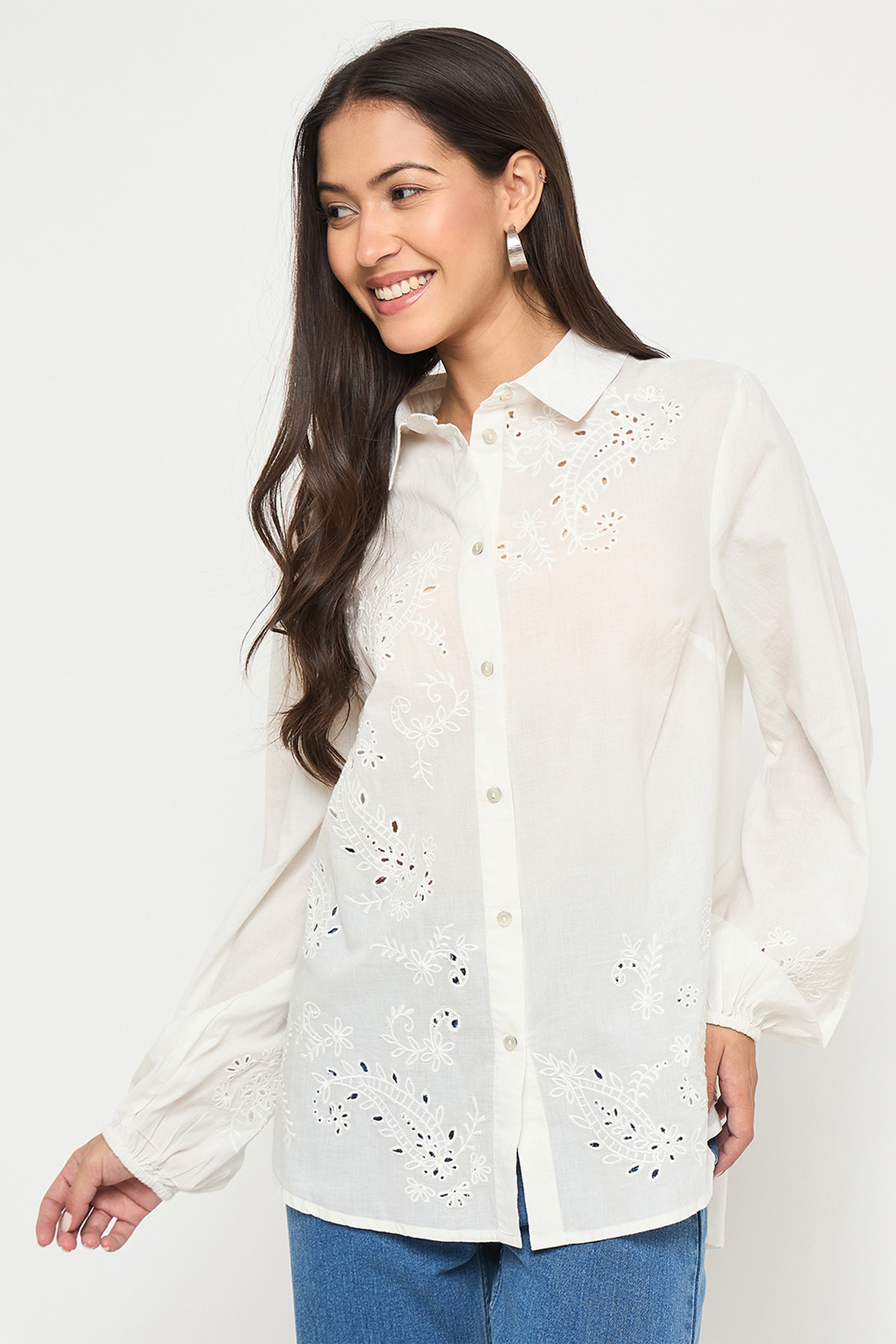 Madame Solid Cotton Regular Fit Women's Shirt