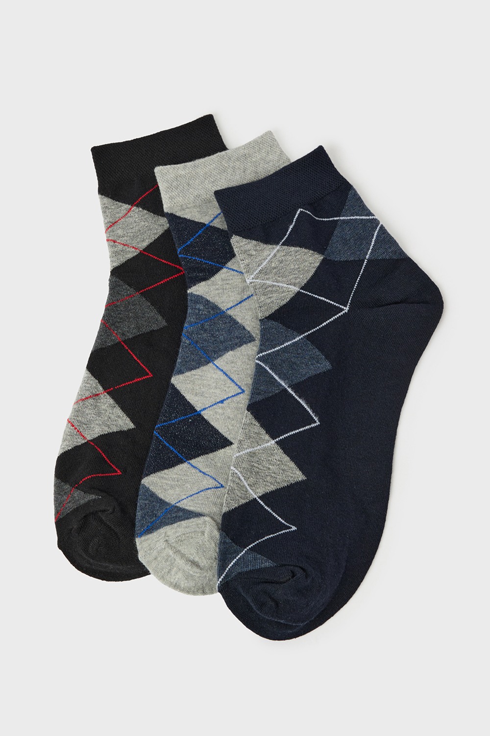 Cotton Ankle Length Men's Ankle Socks Assorted Pack of 3