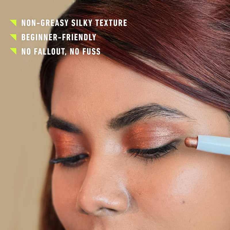 Elitty Eyeshadow Stick | Shimmer | Waterproof | Easy to blend, non creasy, Beginner's Friendly eyeshadow | More than 24 Hour Stay | Mimosa (Copper), 1.7g