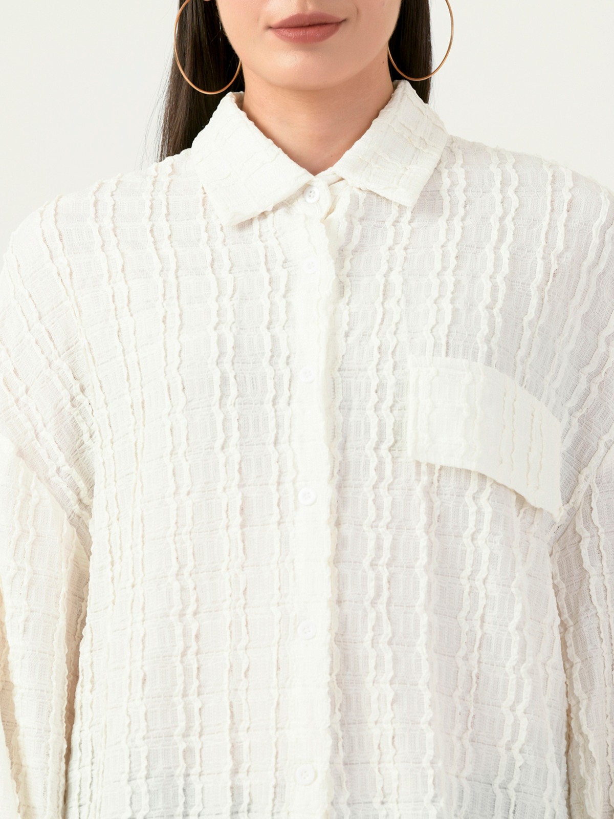 Albion Women Smart Premium Cream Casual Shirt