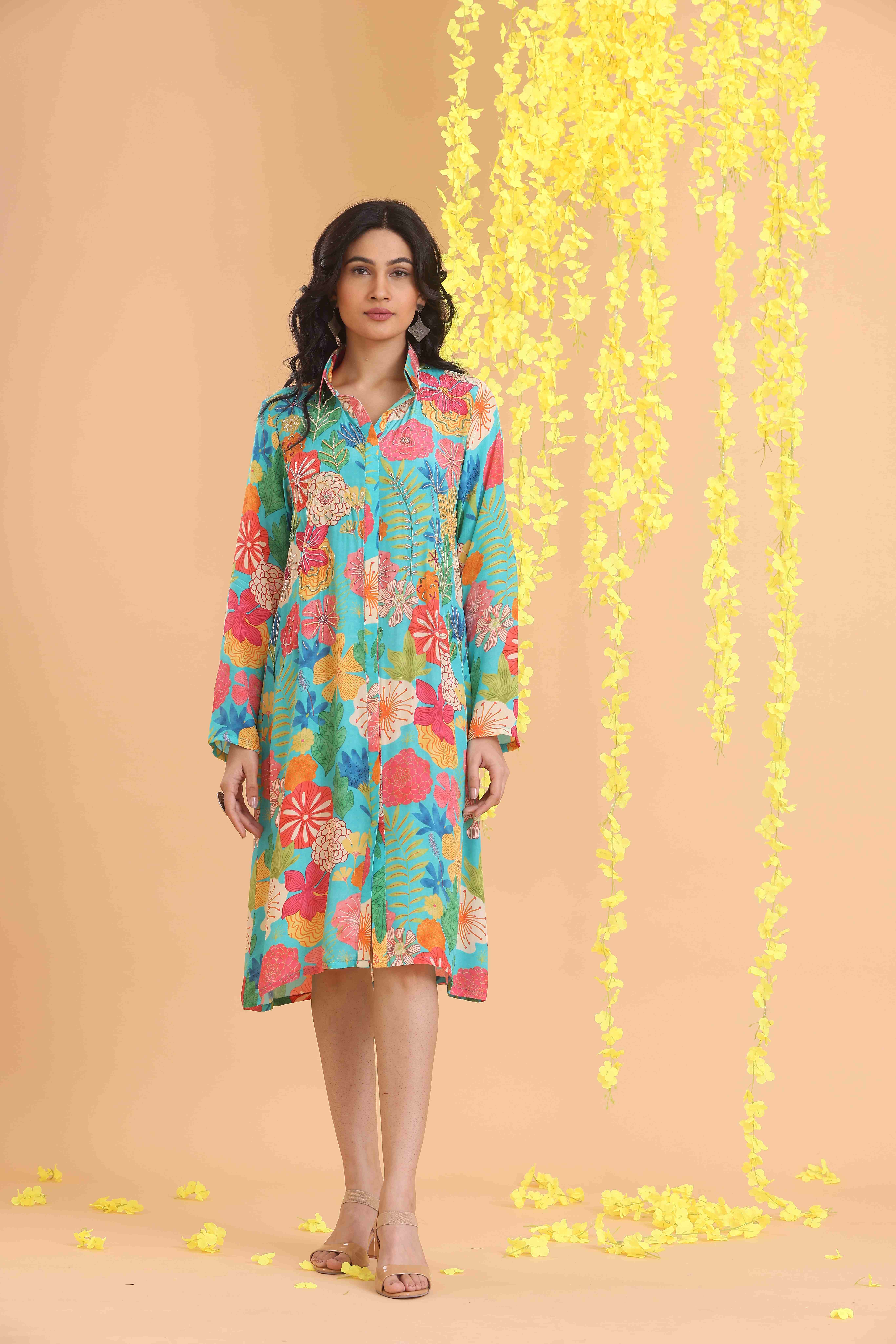 Printed Shirt Dress