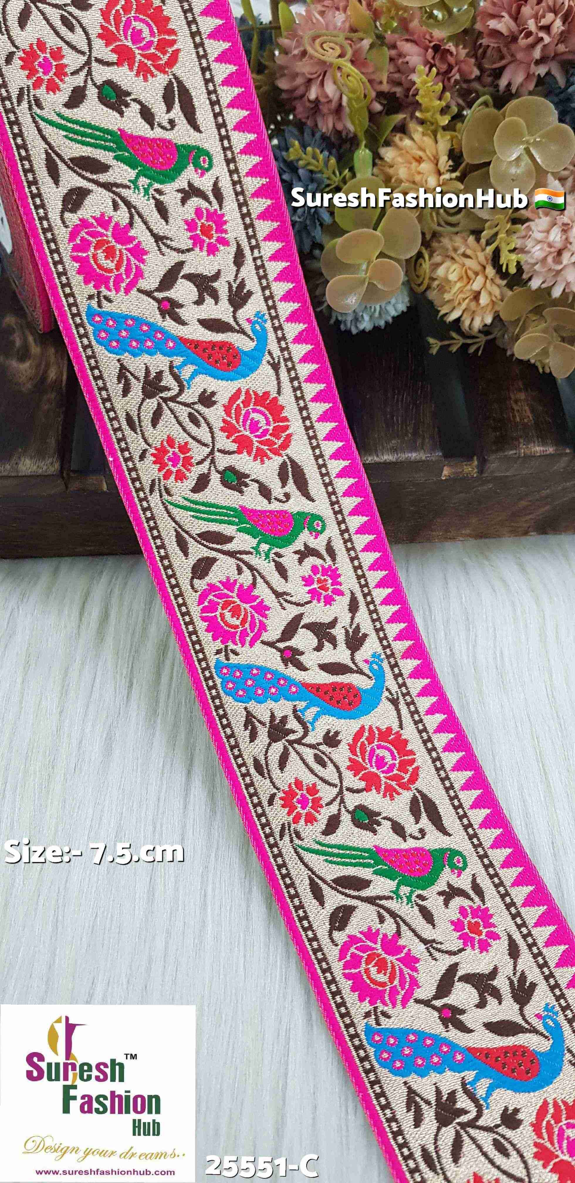 Peacock & Parrot Banarasi Rani Lace