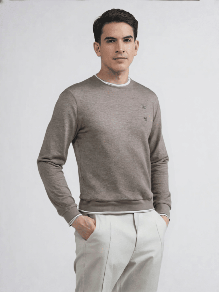 ALBION PREMIUM MENS WINTER CASUAL FAWN T-SHIRTS