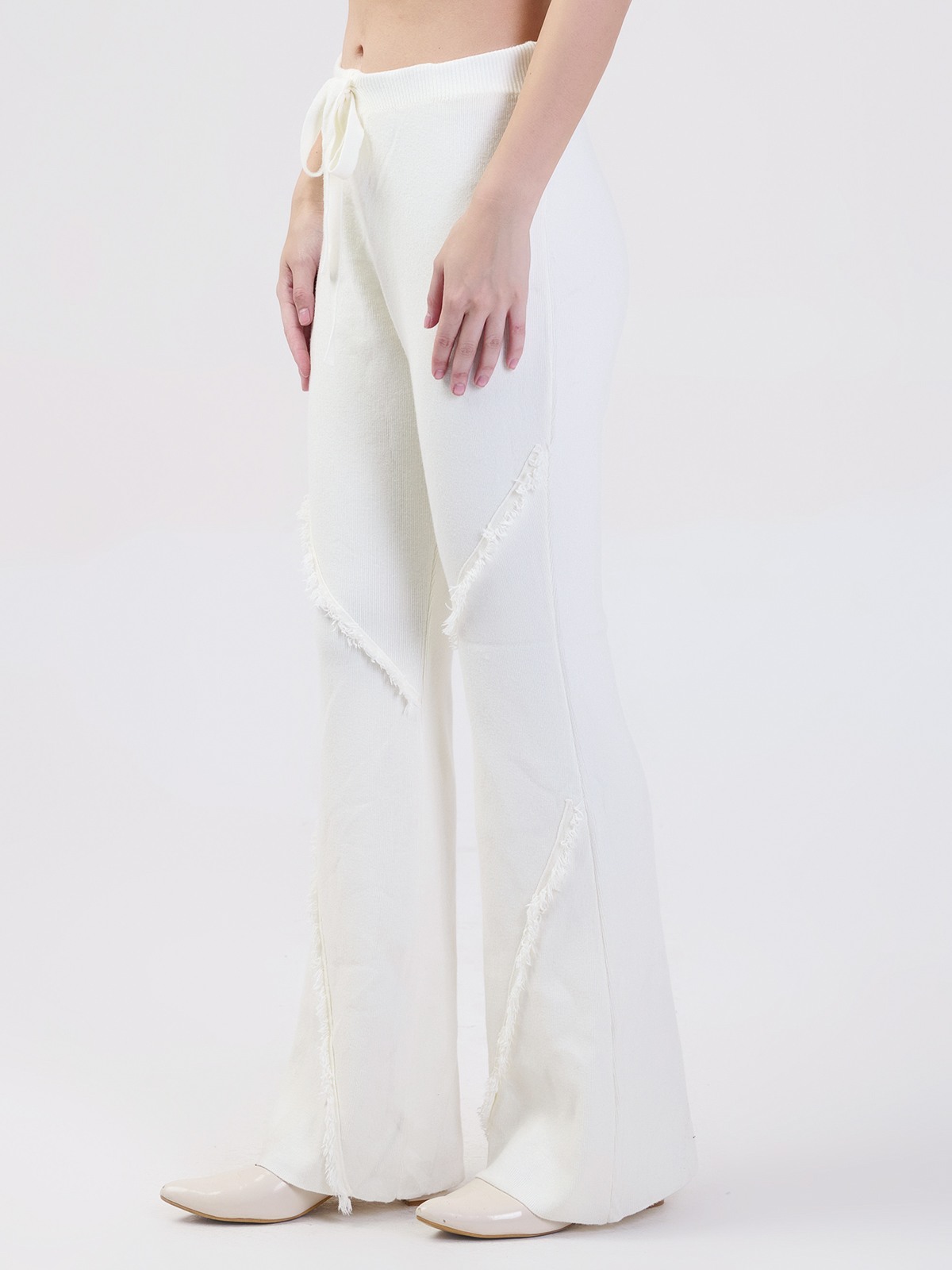 ALBION SMART LADIES CREAM WOOLEN PALAZZO