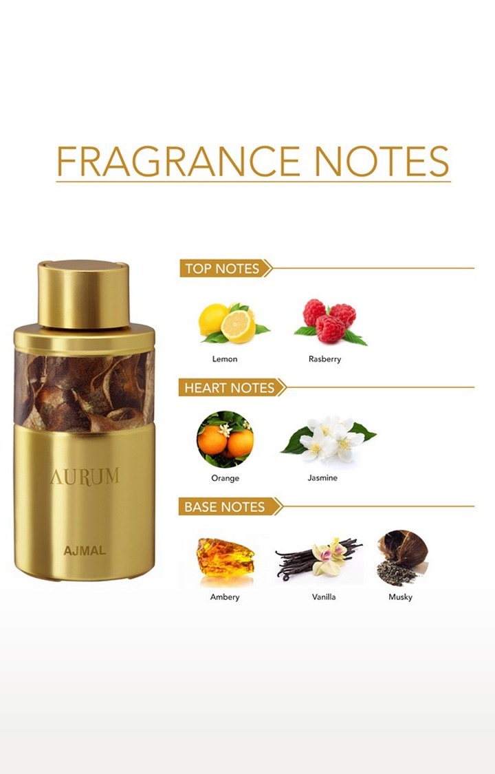 Ajmal Sacred Love EDP Musky Perfume 50ml for Women and Aurum Concentrated Perfume Oil Fruity Alcohol-free Attar 10ml for Women
