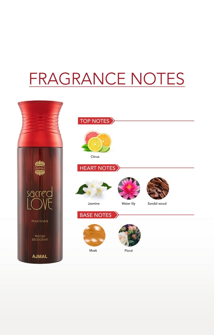 Ajmal | Ajmal Sacrificell Him & Sacredlove Deodorant Spray Gift For Women (200 ml, Pack of 2)  1