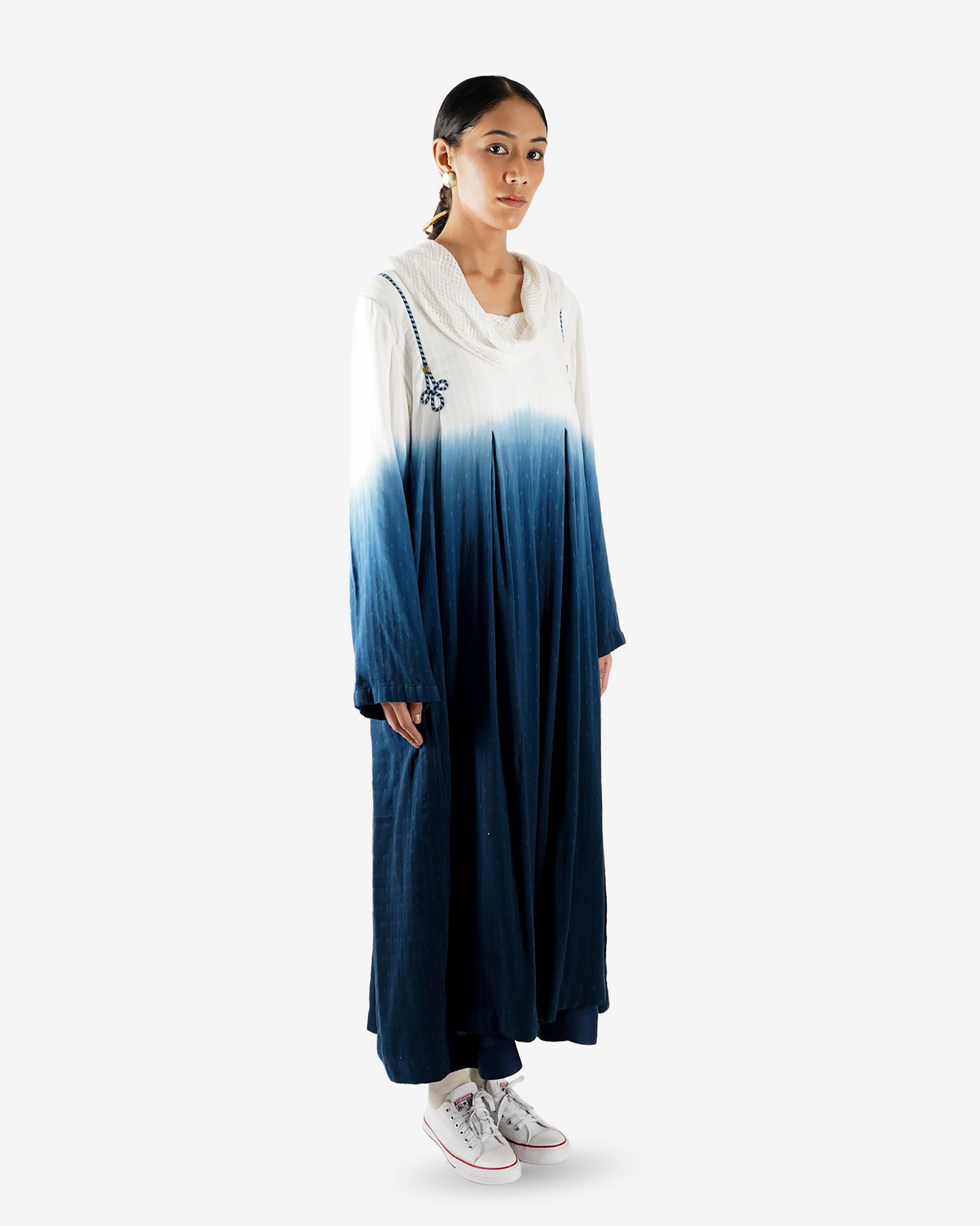Pleated Cowl Dress