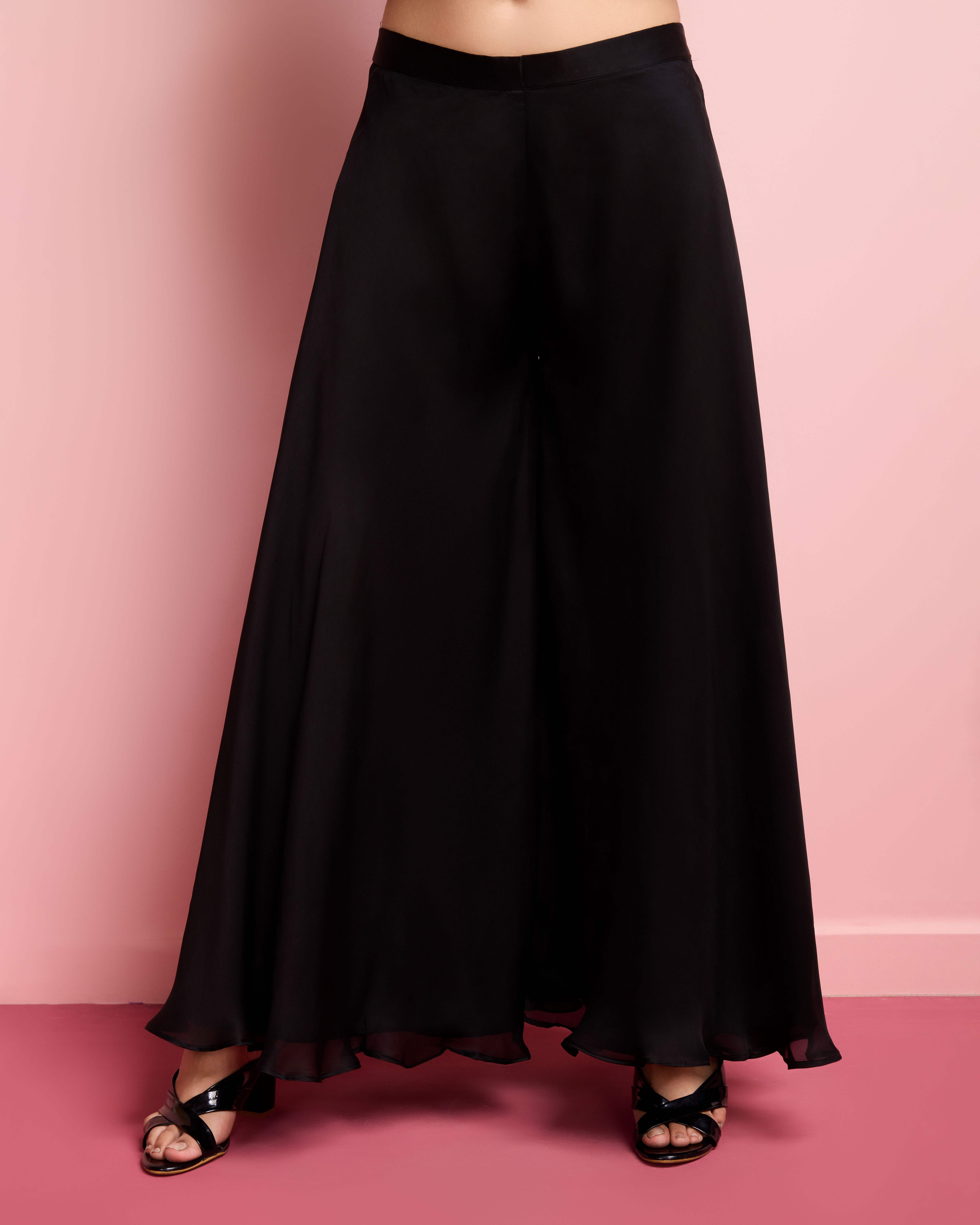 Tasarika women banarasi silk kurta with georgette palazzo