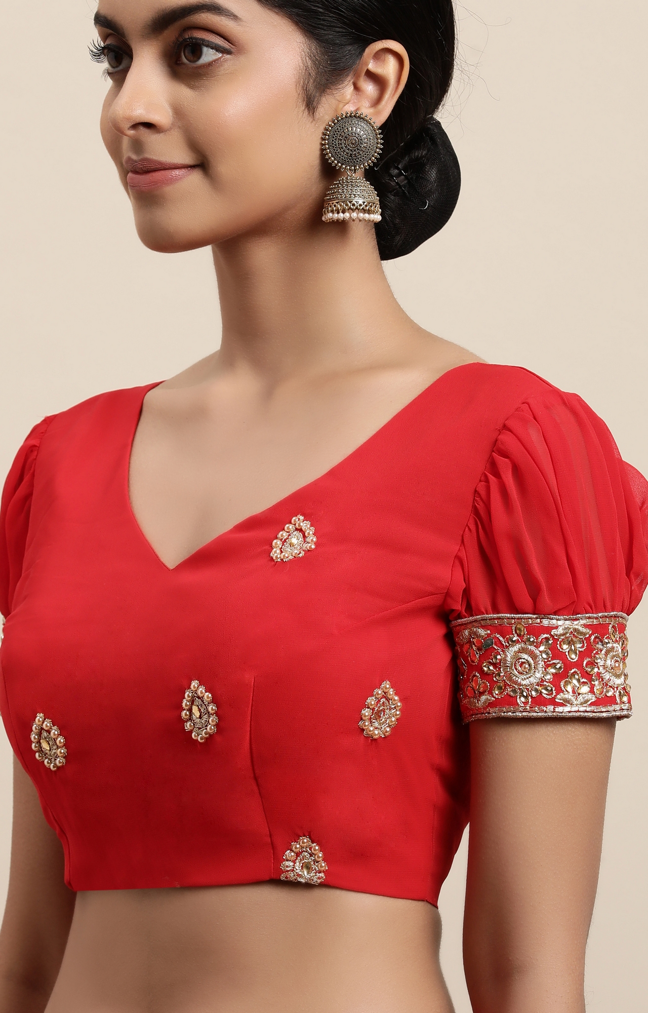 Janasya | Red Embellished Sarees 5