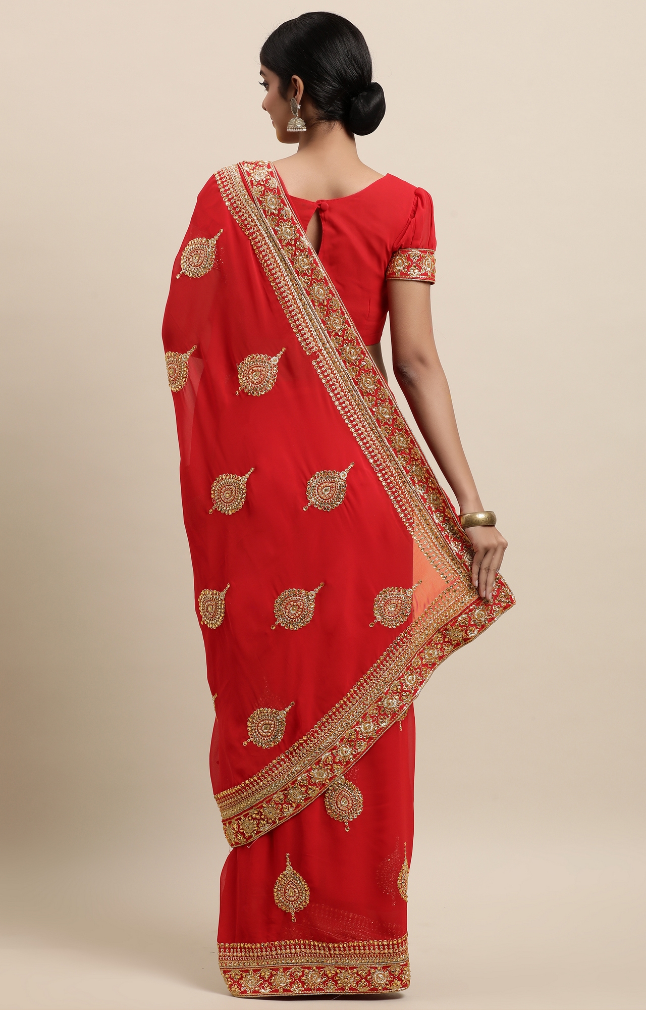 Janasya | Red Embellished Sarees 2
