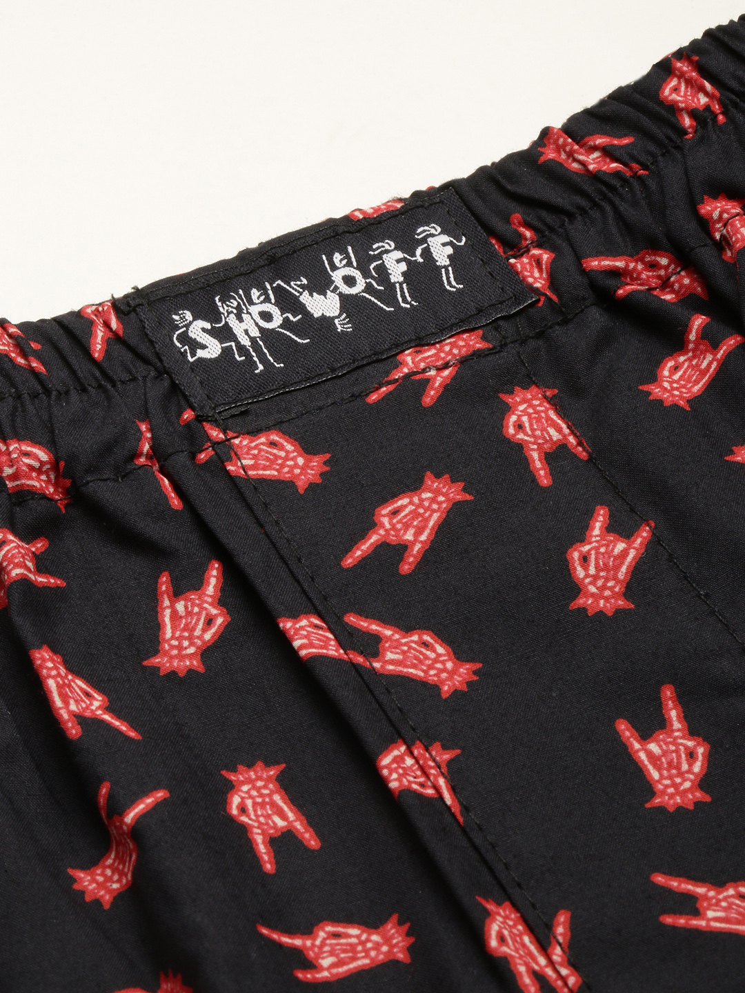SHOWOFF Men's Printed Black Slim fit Boxer