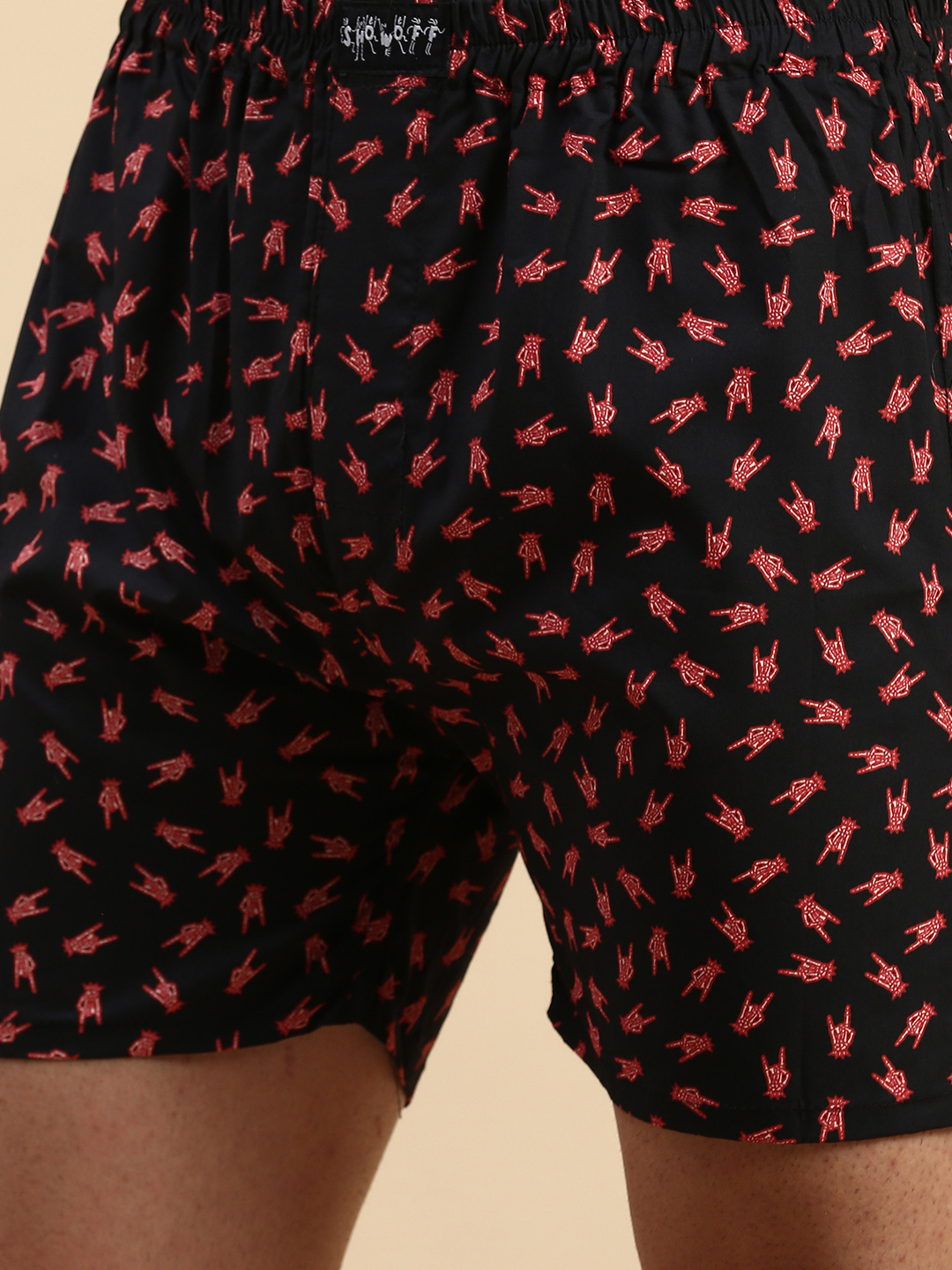 SHOWOFF Men's Printed Black Slim fit Boxer
