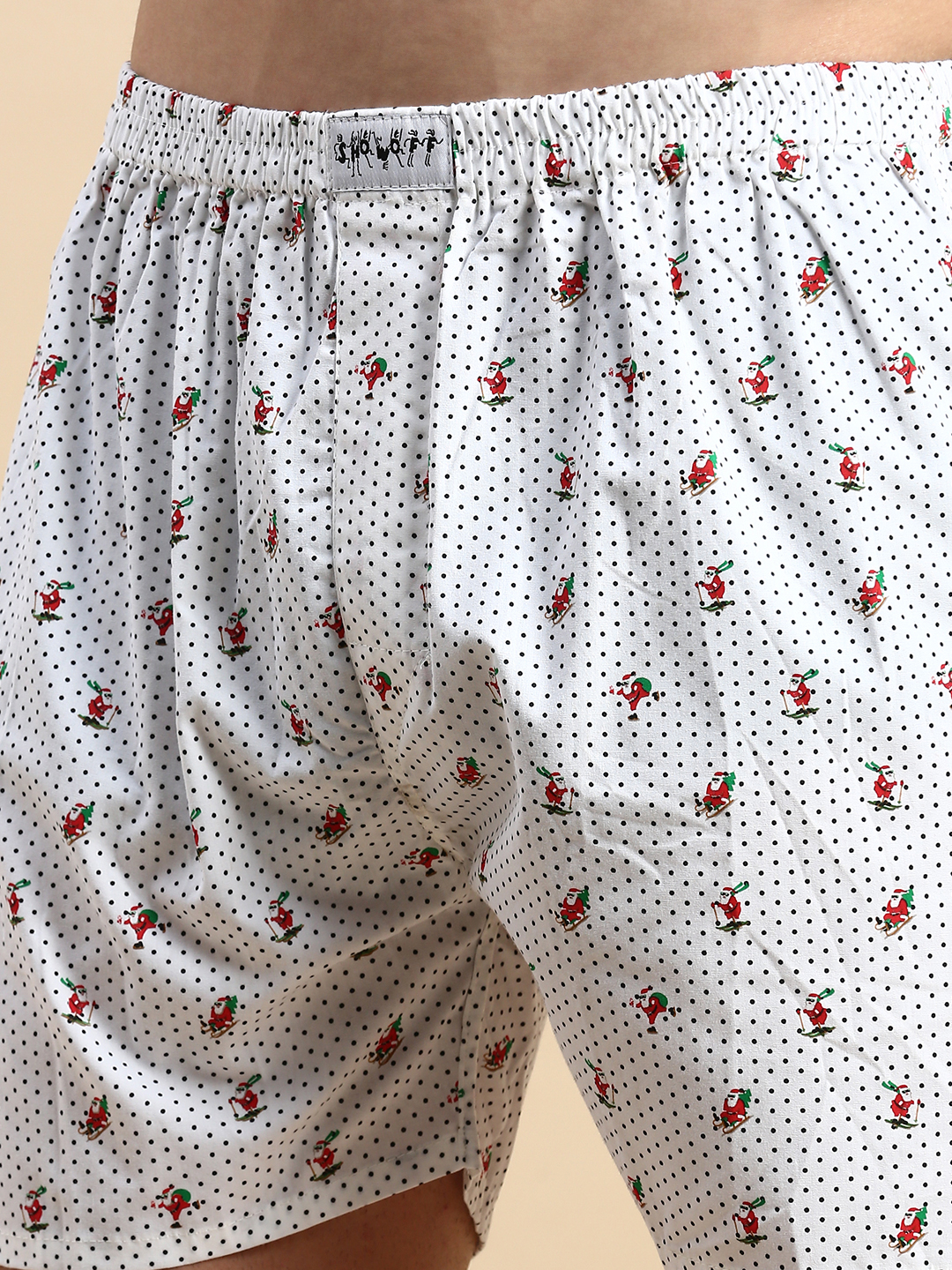 SHOWOFF Men's Printed White Slim fit Boxer