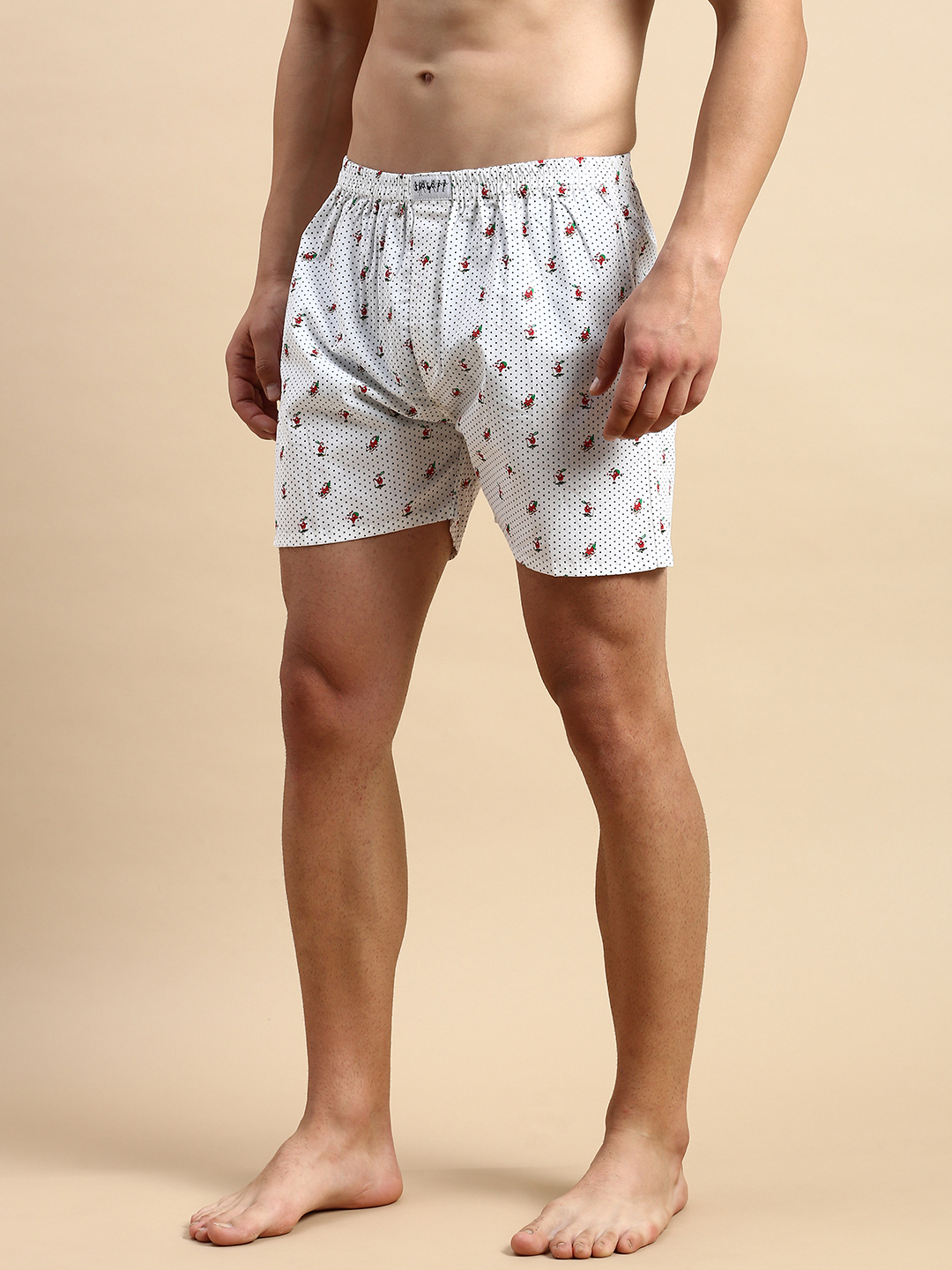 SHOWOFF Men's Printed White Slim fit Boxer