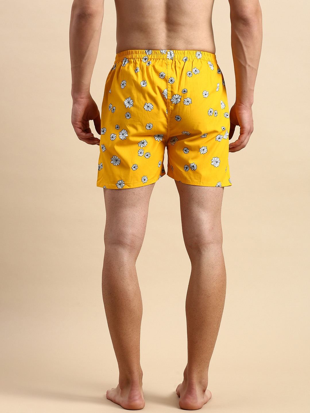 SHOWOFF Men's Printed Yellow Slim fit Boxer