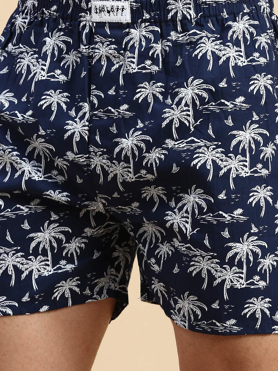 SHOWOFF Men's Printed Navy Blue Slim fit Boxer