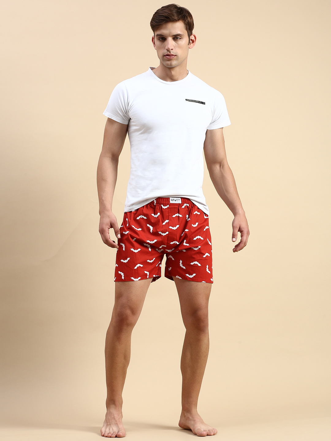 SHOWOFF Men's Printed Red Slim fit Boxer