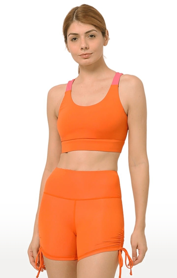 Women's buttR Yoga Sports Bra Orange