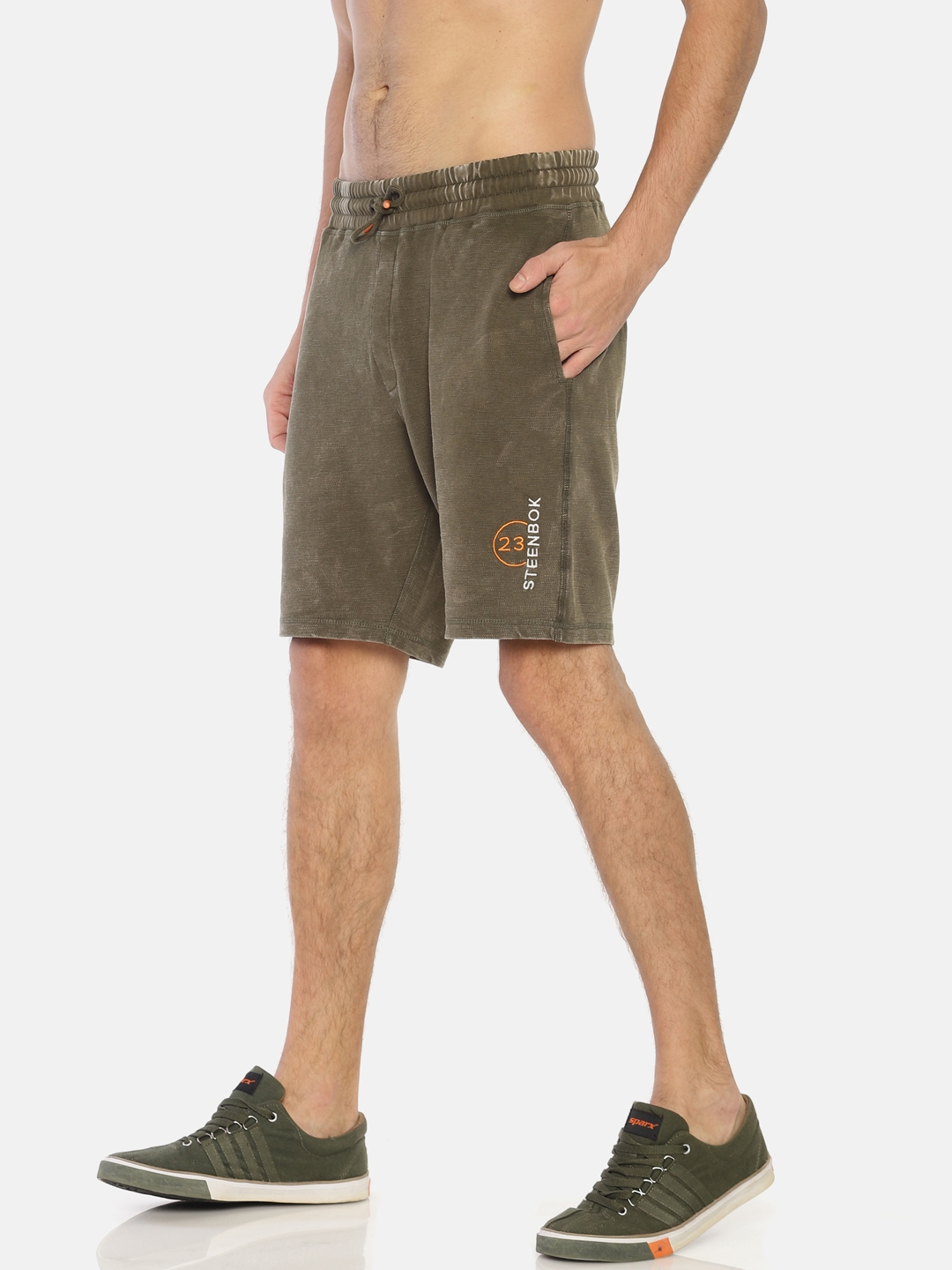 Steenbok | Men's Solid Washed Casual Shorts 1