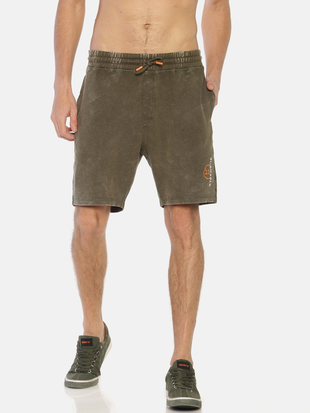 Steenbok | Men's Solid Washed Casual Shorts 0