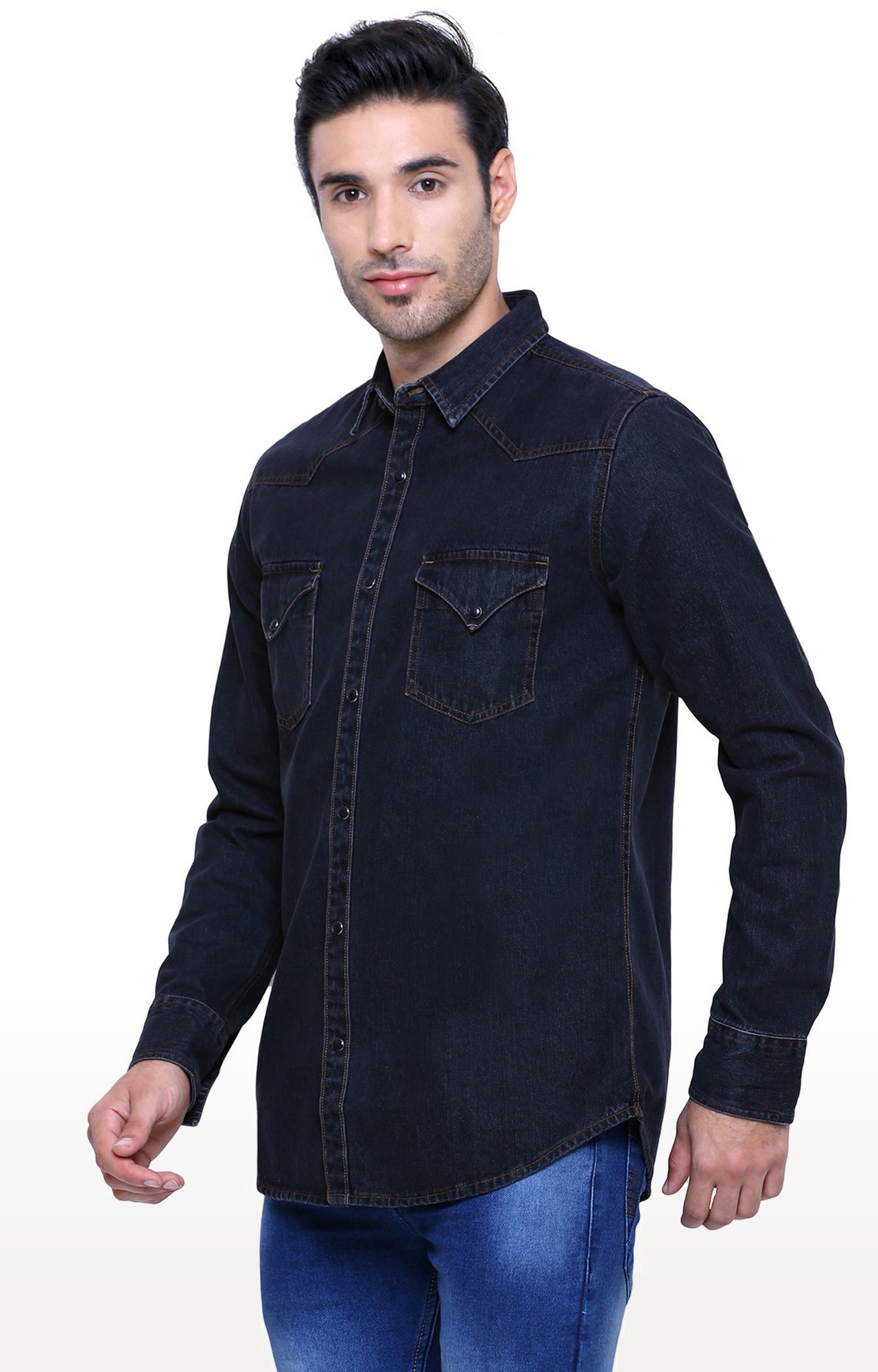 Southbay Men's Carbon Black Casual Denim Shirt