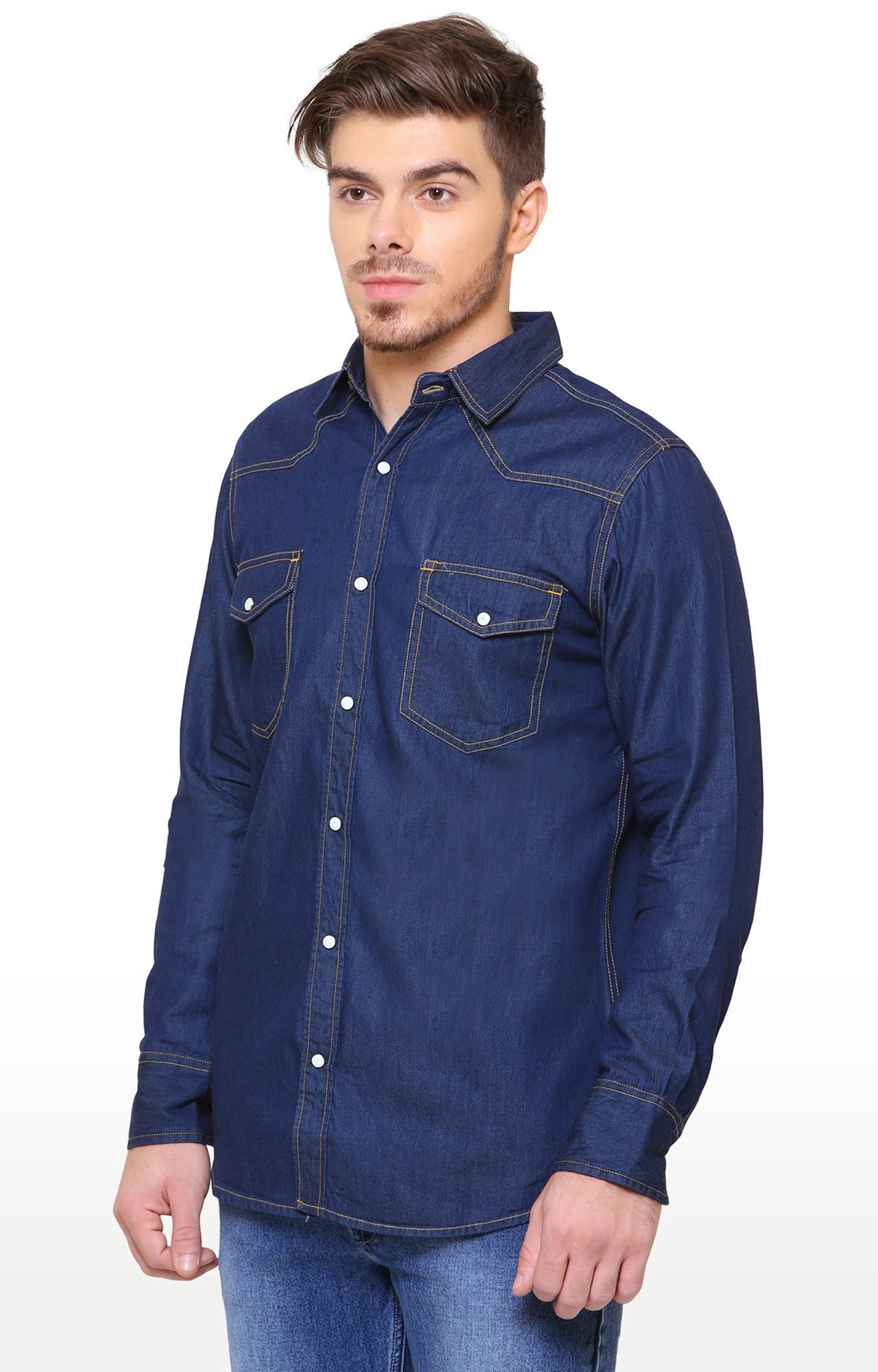 Southbay Men's Ink Blue Casual Denim Shirt