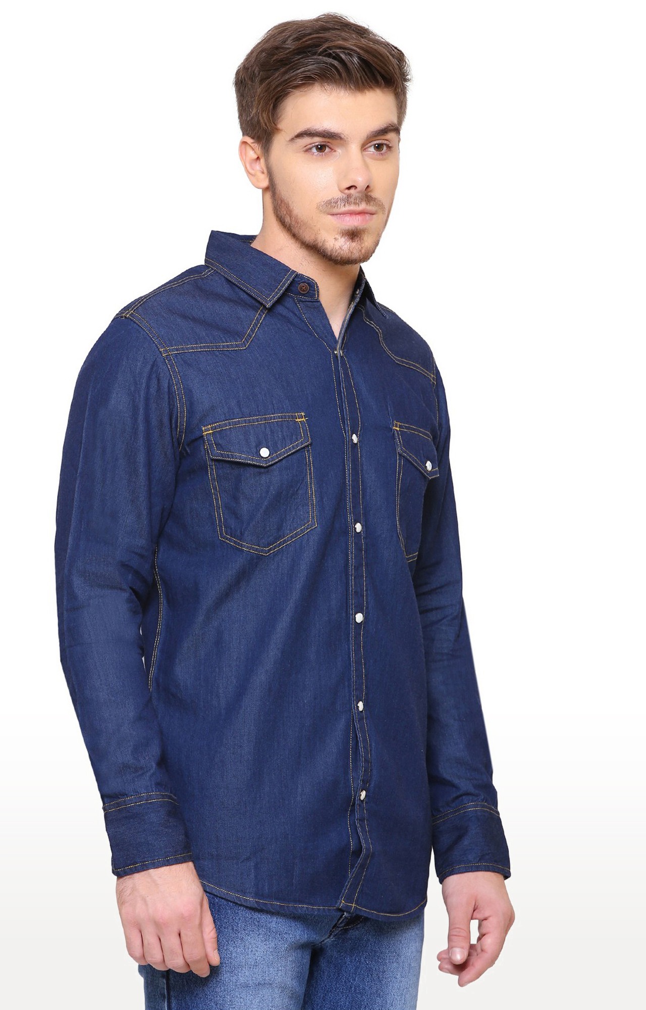 Southbay Men's Ink Blue Casual Denim Shirt