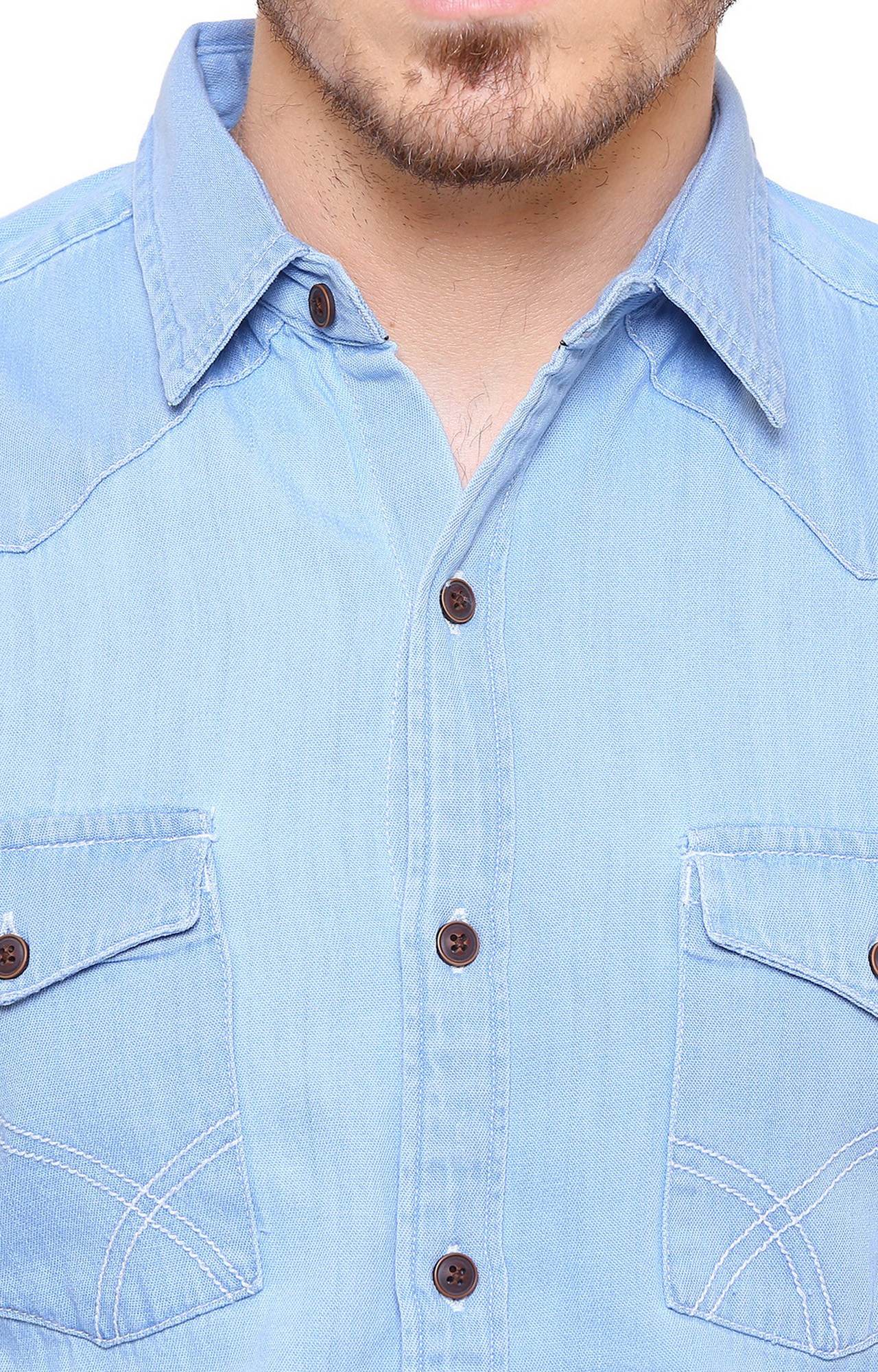 Southbay Men's Icewash Casual Denim Shirt