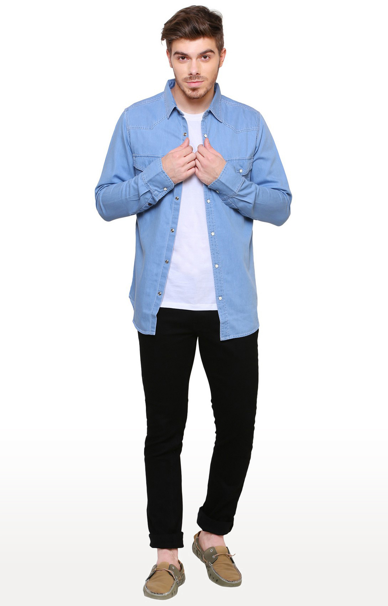 Southbay Men's Icewash Casual Denim Shirt