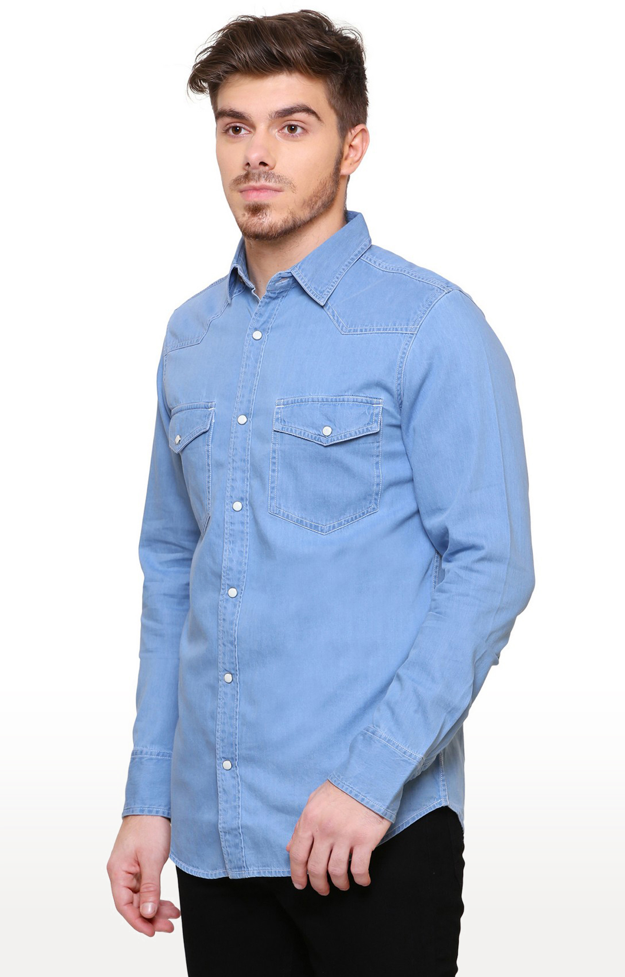 Southbay Men's Icewash Casual Denim Shirt