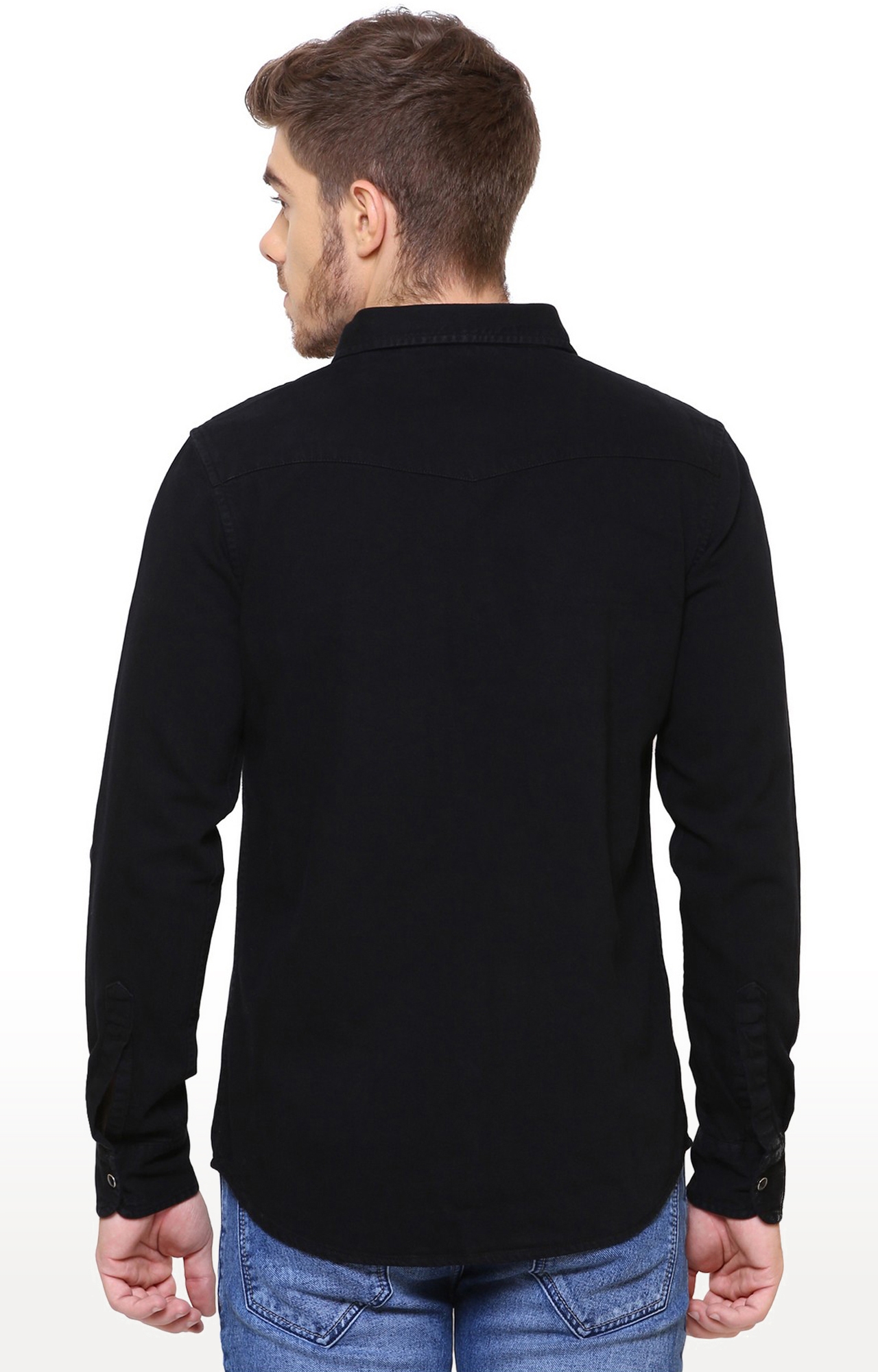 Southbay | Southbay Men's Jet Black Casual Denim Shirt 4