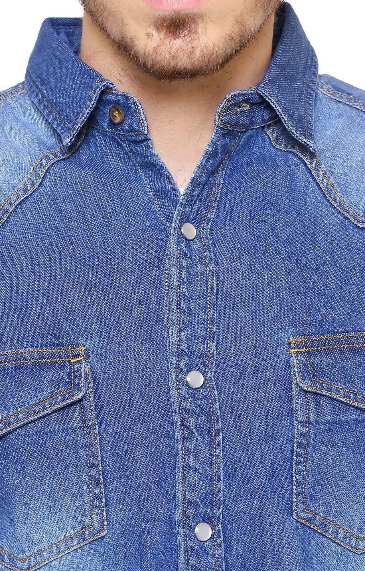 Southbay Men's Medium Blue Casual Denim Shirt