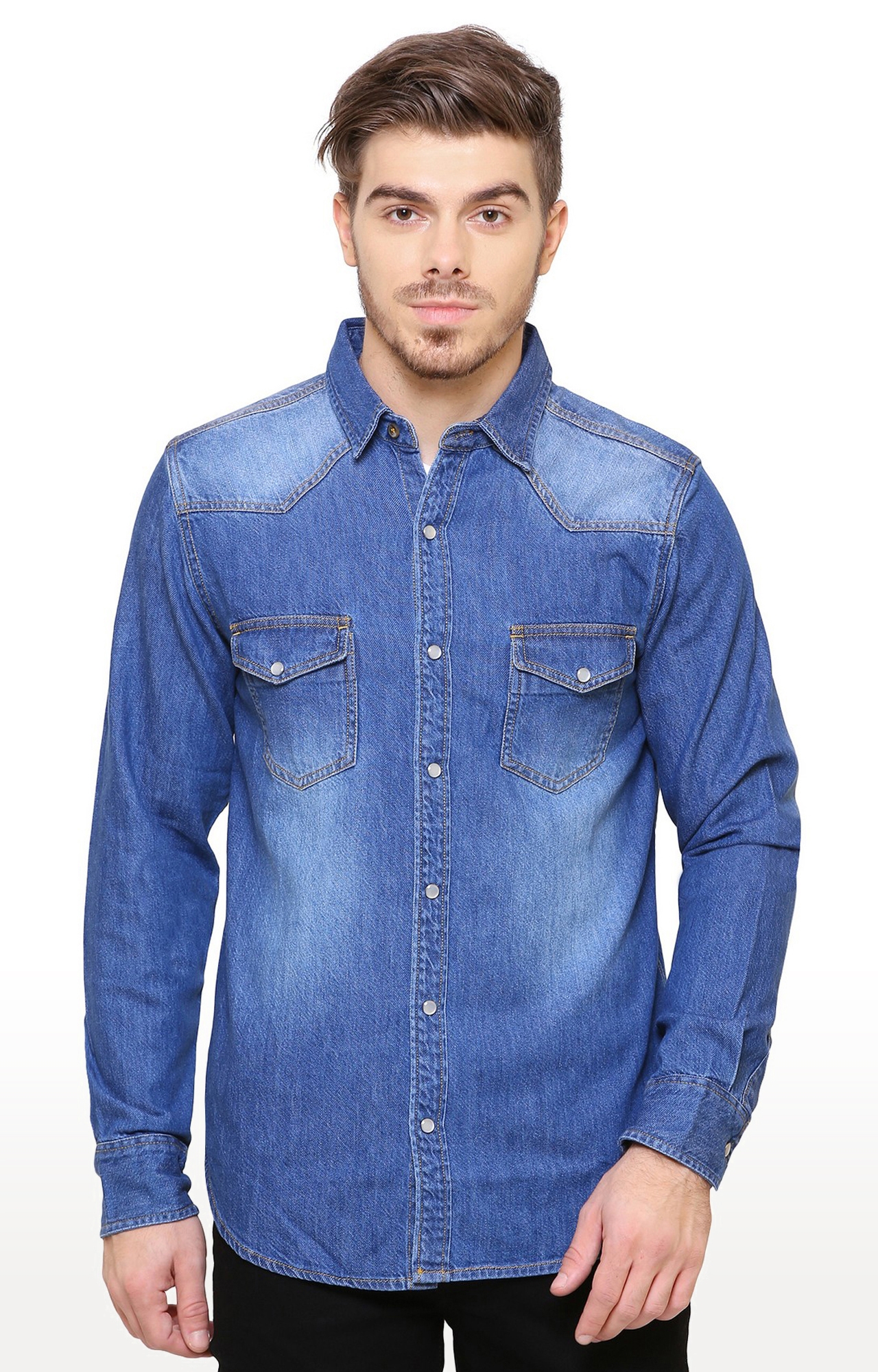 Southbay Men's Medium Blue Casual Denim Shirt