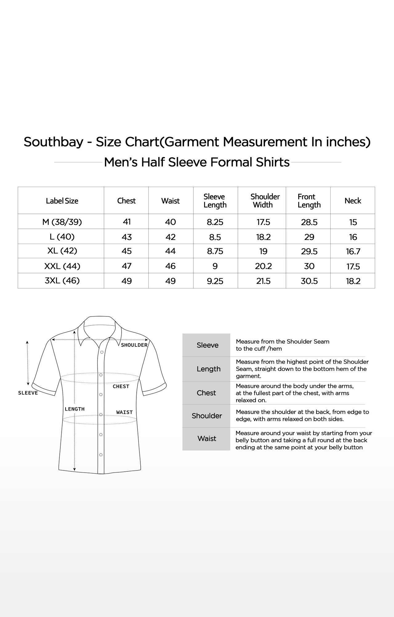 Southbay Men's Black Half Sleeve Linen Cotton Formal Shirt