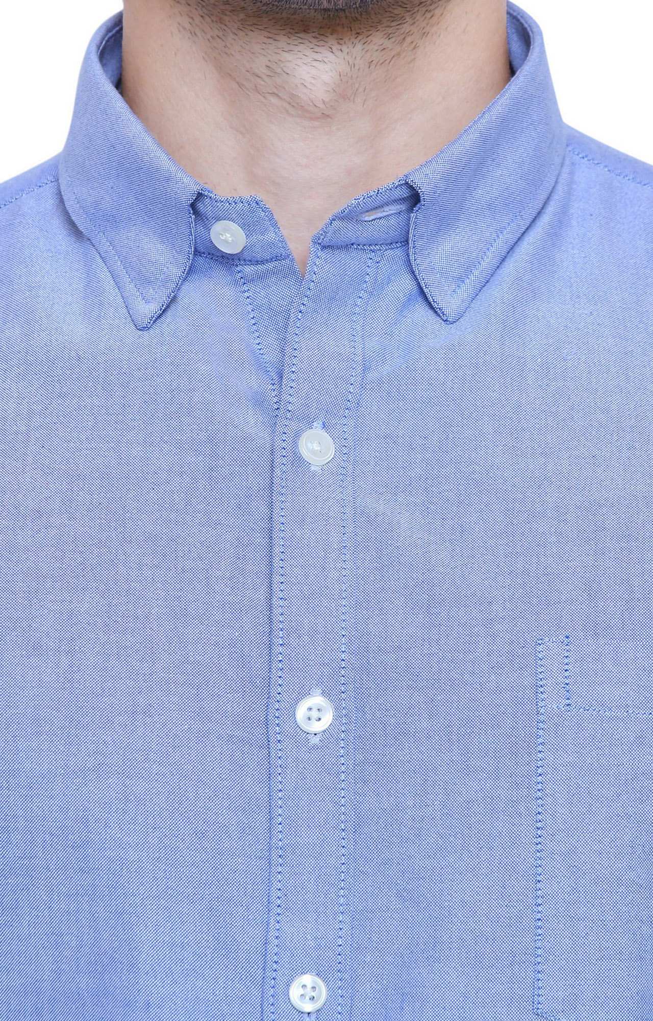 Southbay Men's Blue Half Sleeve Linen Cotton Formal Shirt