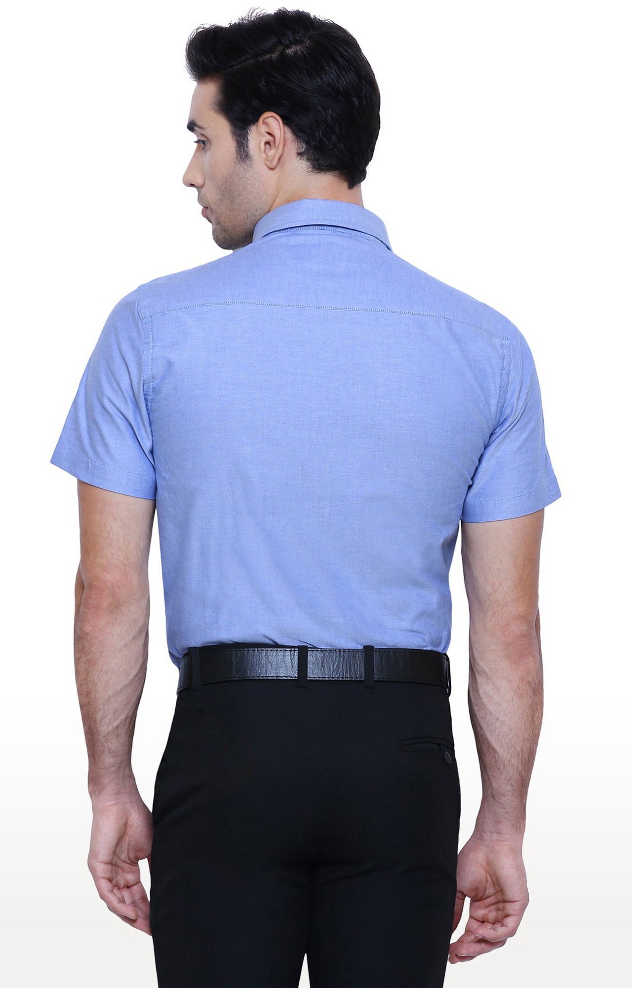 Southbay Men's Blue Half Sleeve Linen Cotton Formal Shirt
