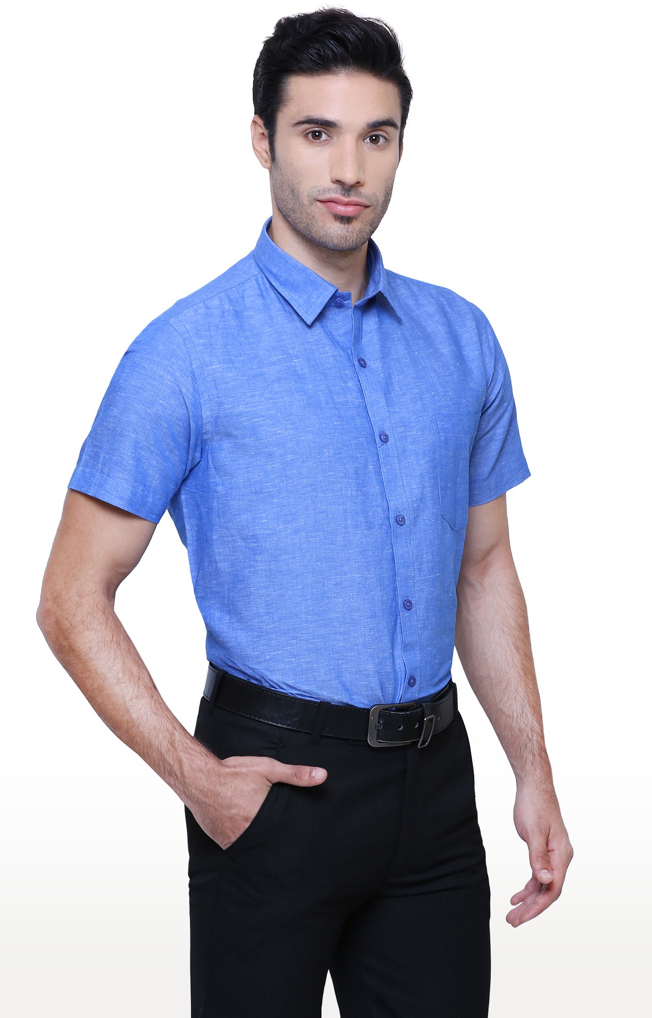 Southbay Men's Half Sleeve Linen Cotton Formal Shirt-SBCLHS234