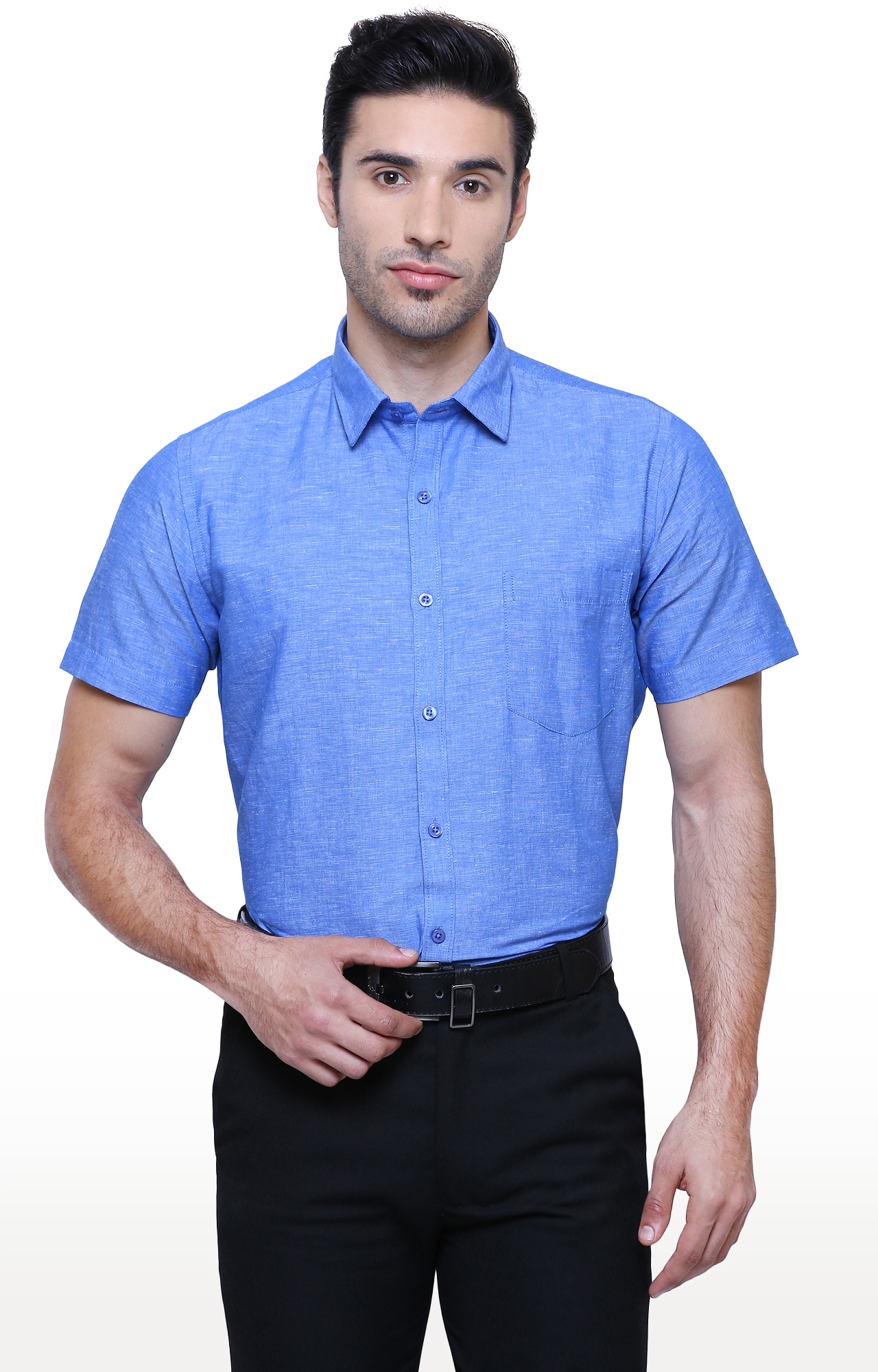 Southbay Men's Half Sleeve Linen Cotton Formal Shirt-SBCLHS234