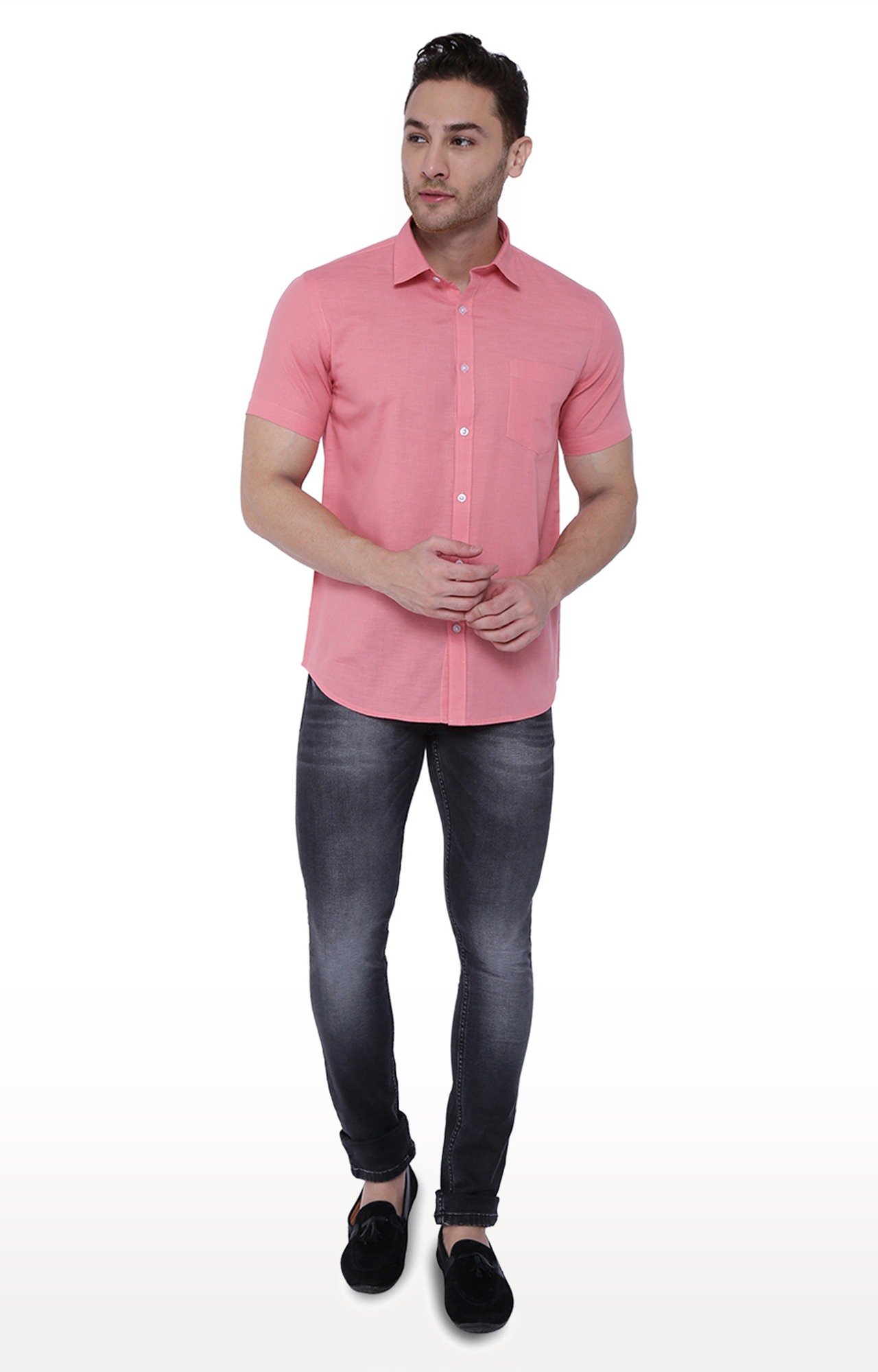 Southbay Men's Half Sleeve Linen Cotton Casual Shirt-SBCLHS238