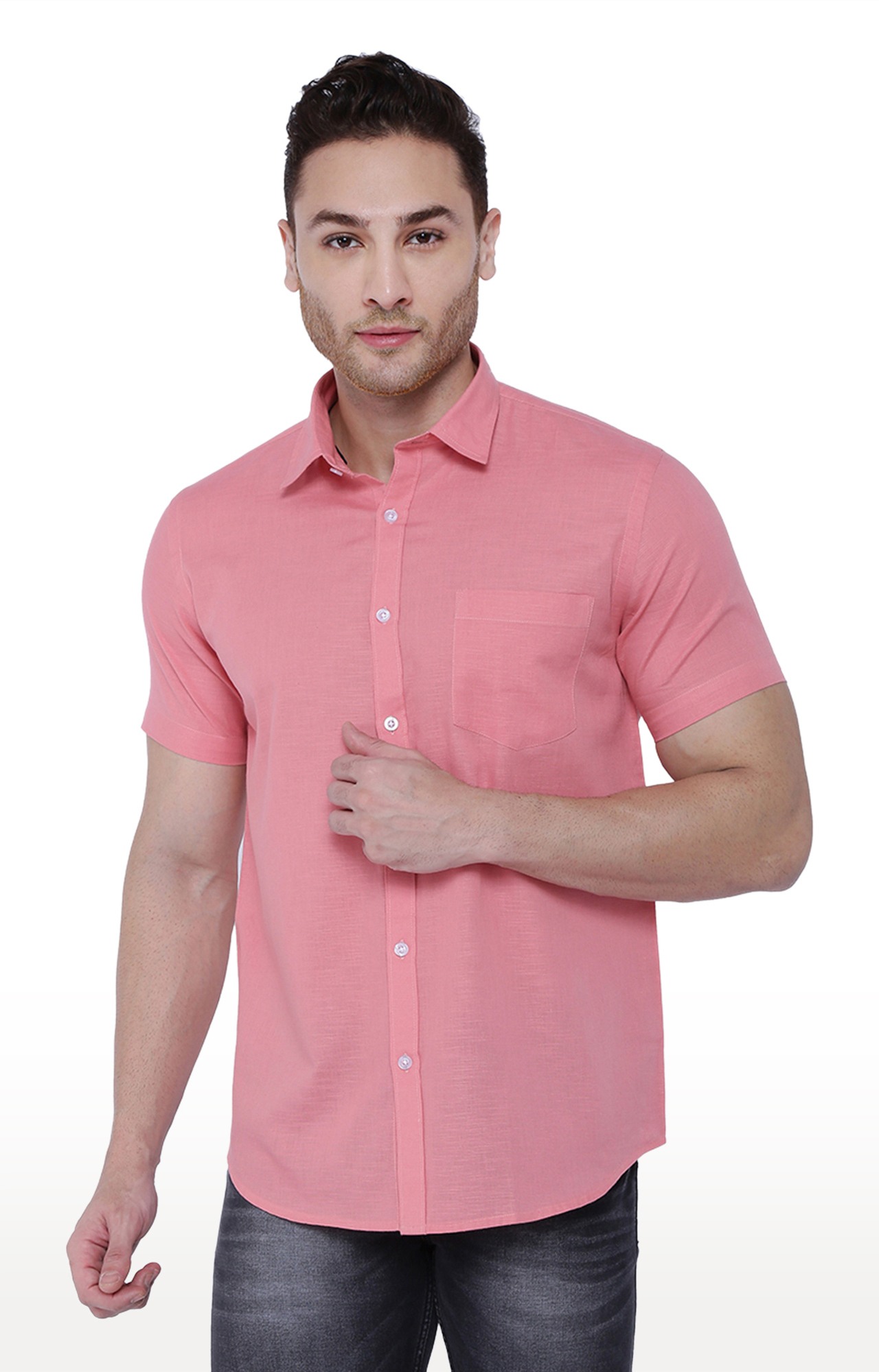 Southbay Men's Half Sleeve Linen Cotton Casual Shirt-SBCLHS238