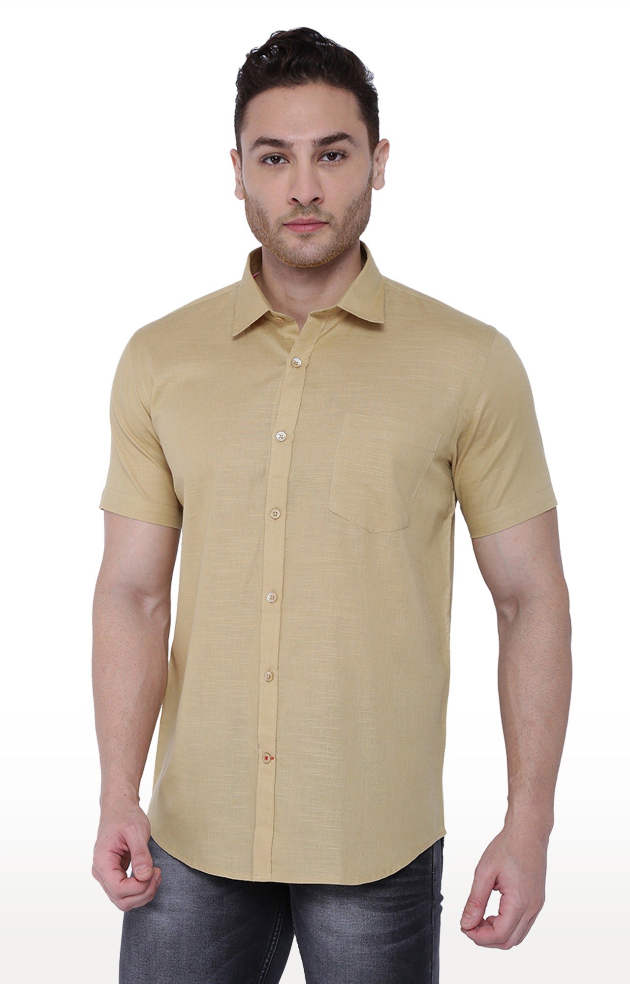 Southbay Men's Half Sleeve Linen Cotton Casual Shirt-SBCLHS239